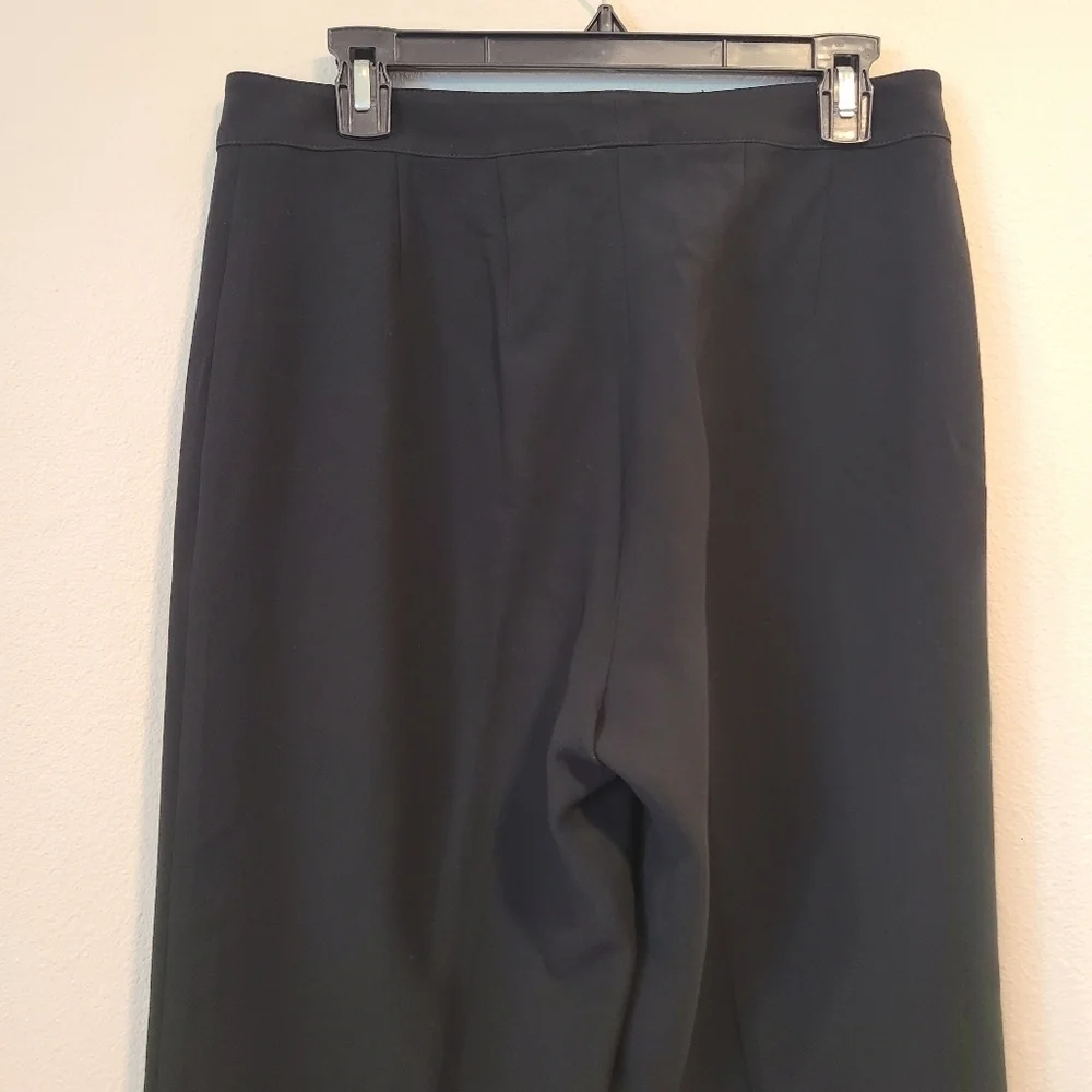 St John Caviar Diana Straight Leg Crepe Marocain Pants